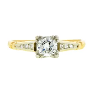 Vintage Diamond Engagement Ring, RBC 0.36ct