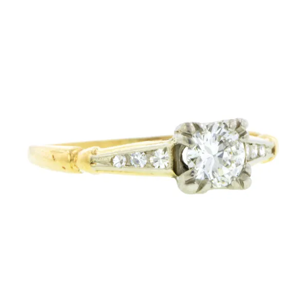 Vintage Diamond Engagement Ring, RBC 0.36ct