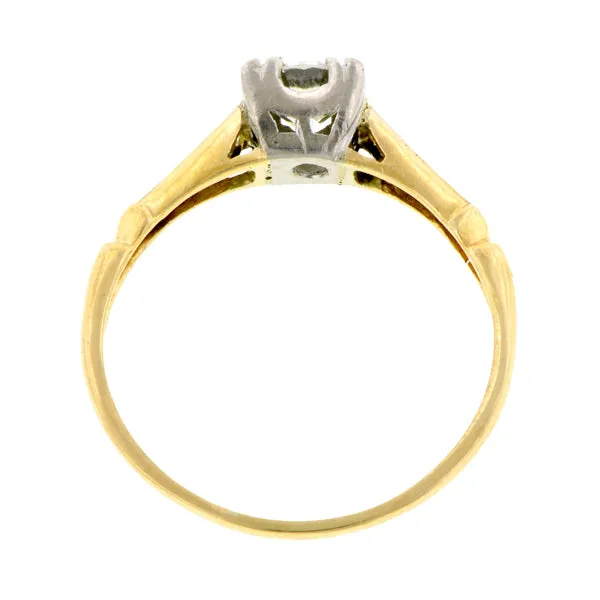 Vintage Diamond Engagement Ring, RBC 0.36ct