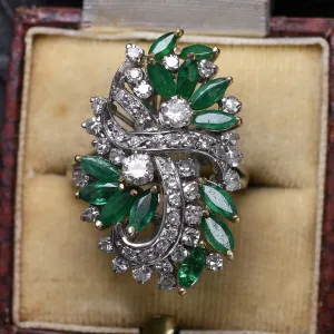 Vintage Emerald & Diamond Giardinetti Ring