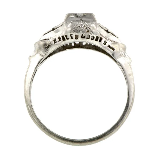 Vintage Engagement Ring, RBC 0.15ct