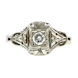 Vintage Engagement Ring, RBC 0.15ct