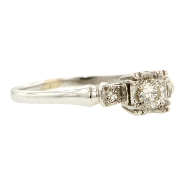 Vintage Engagement Ring, RBC 0.15ct
