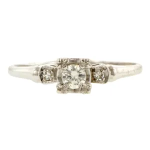 Vintage Engagement Ring, RBC 0.15ct