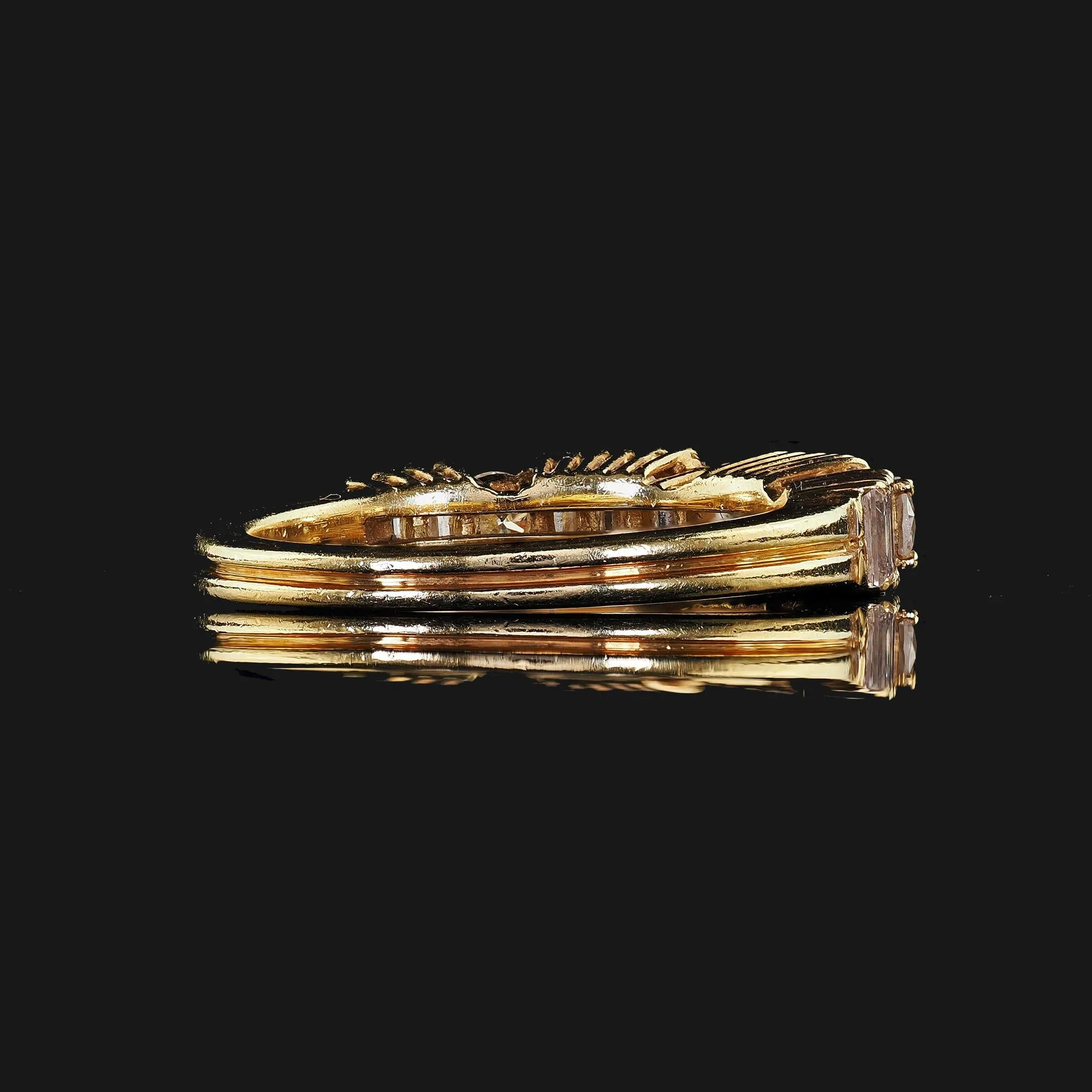 Vintage Estate H. Stern 18K Yellow Gold Diamond Baguette Wedding Band Ring