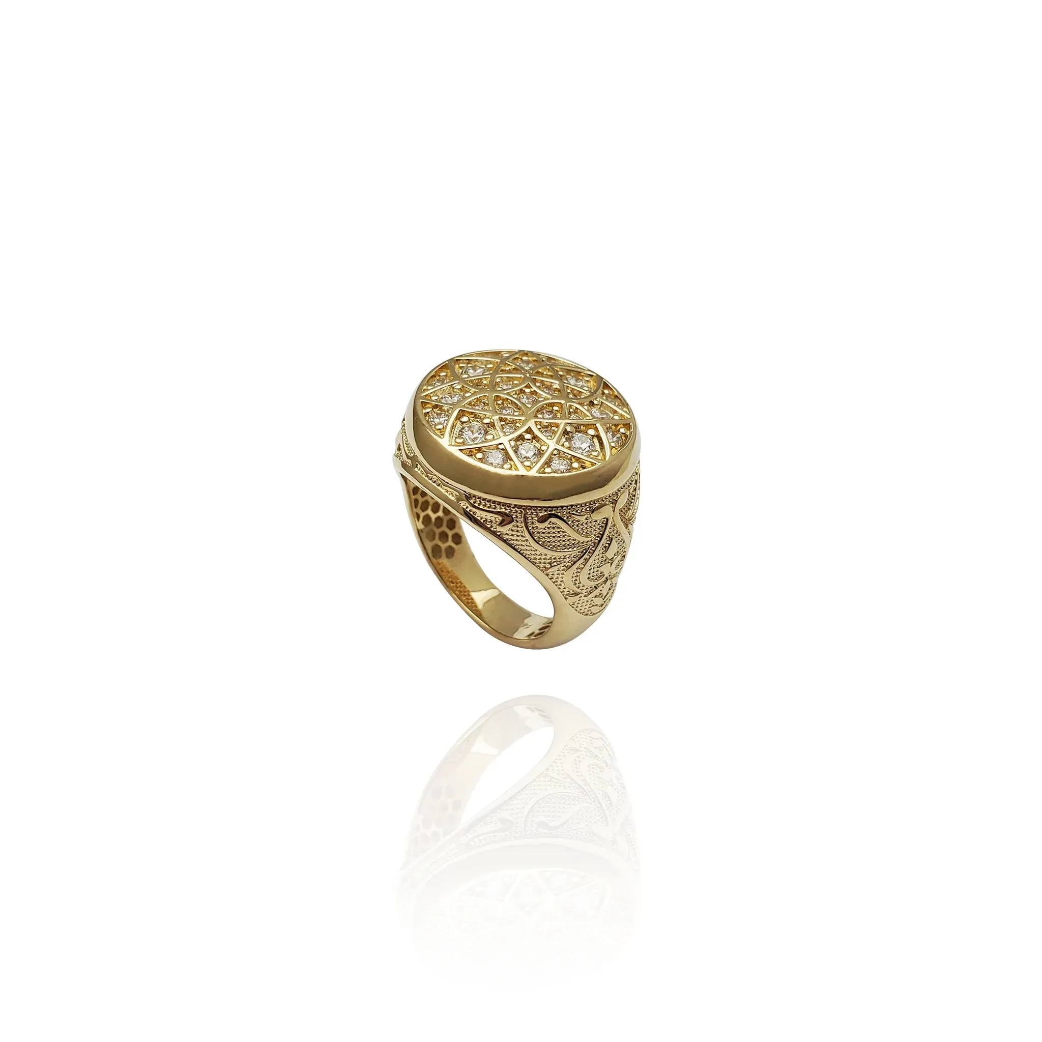 Vintage Flowerly CZ Ring (14K)