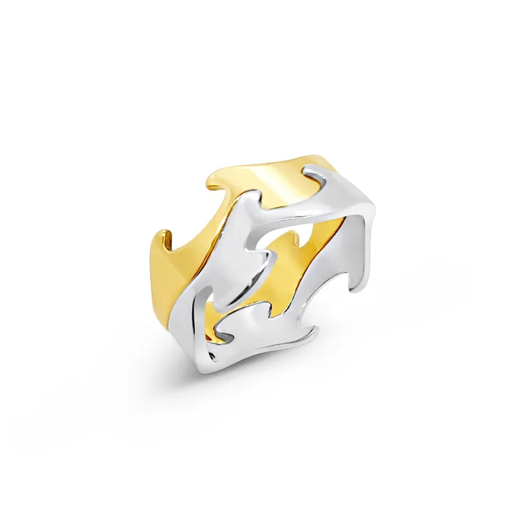 Vintage Georg Jensen Fusion centre ring 18kt WG OV.143