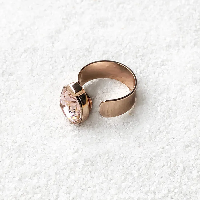 Vintage Glam Swarovski Rose Gold Ring