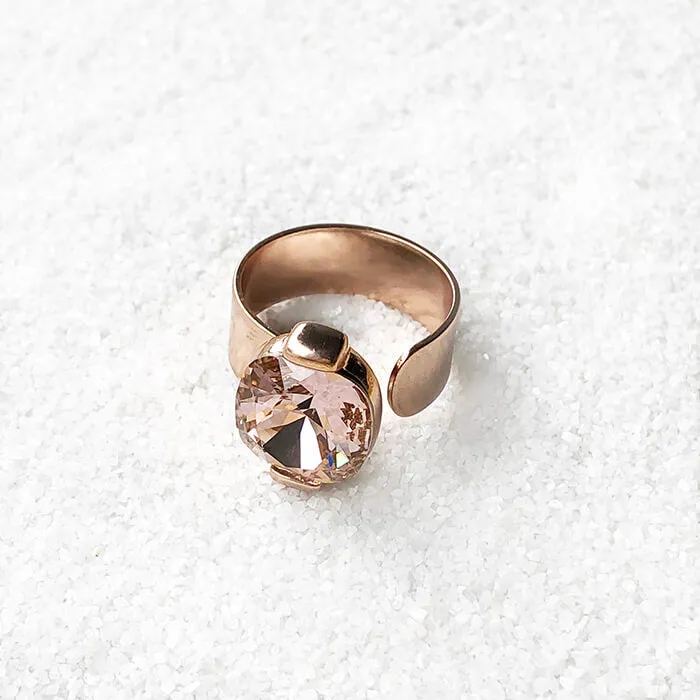 Vintage Glam Swarovski Rose Gold Ring