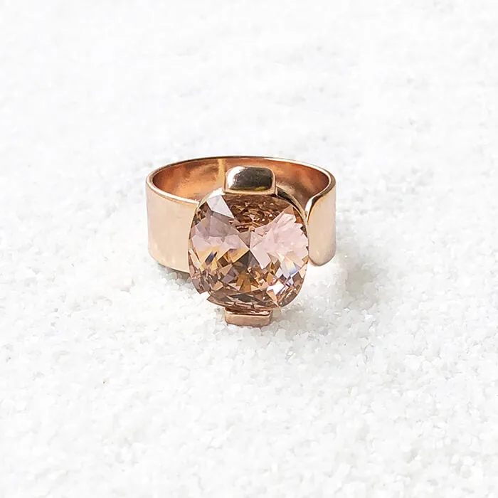 Vintage Glam Swarovski Rose Gold Ring