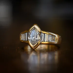 Vintage Marquise Diamond Solitaire Ring