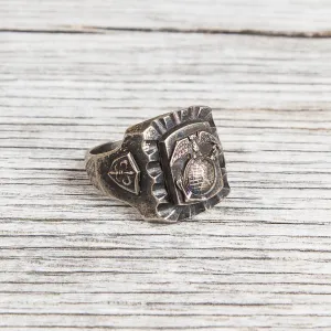 Vintage Mexican Biker US Marine Corps Souvenir Ring