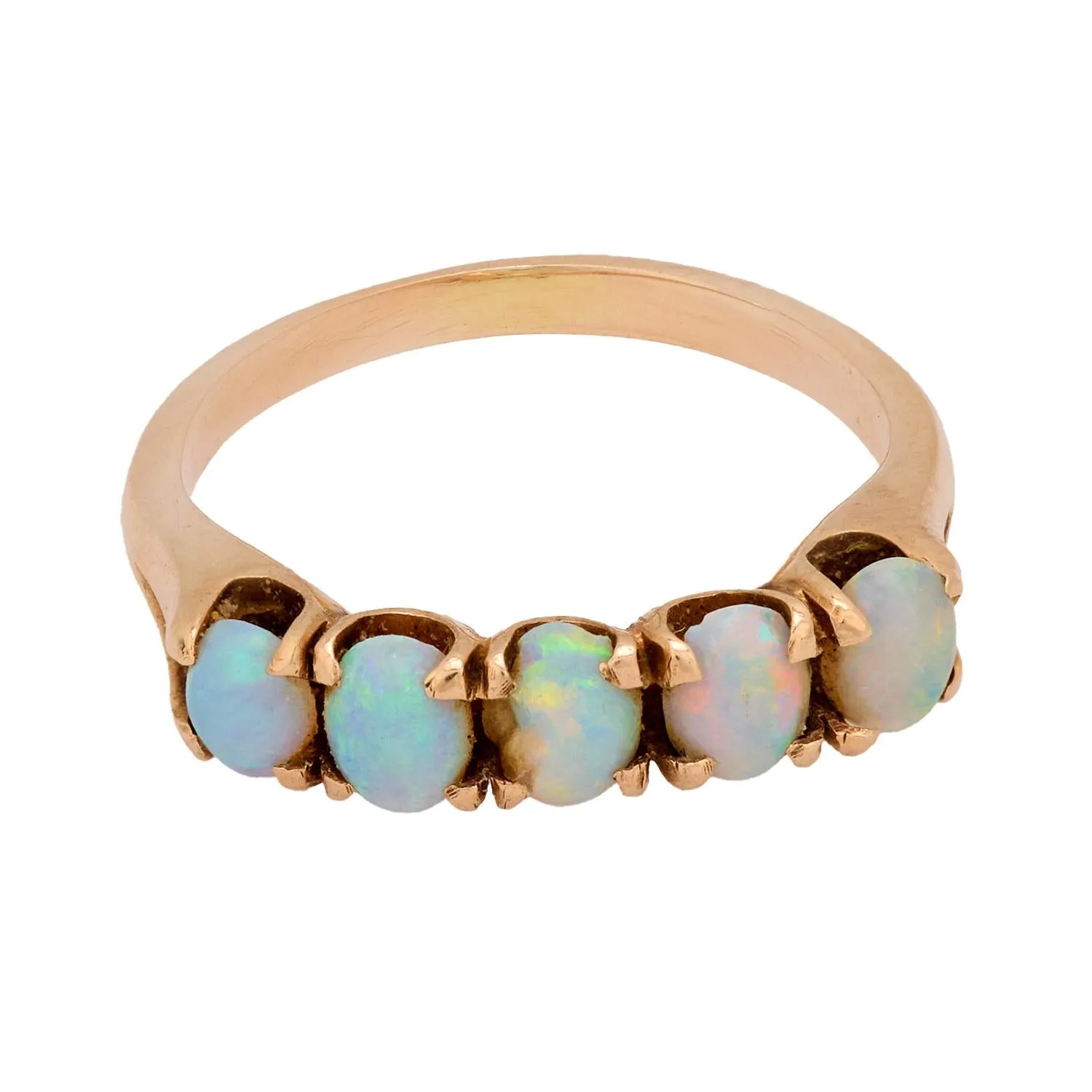 Vintage opal 14k yellow gold five stone ring