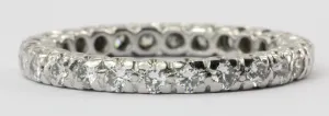 Vintage Platinum 1.3 CTW Diamond Eternity Band Ring Size 7.25