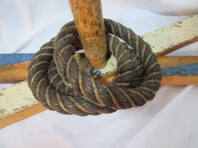 Vintage SPORTCRAFT RING TOSS Game Set Wood Rope Hoop Outdoor COMPLETE