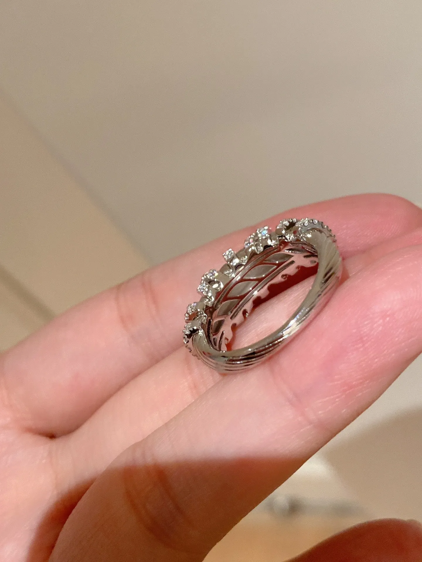 Vintage Striped Twist Diamond Ring
