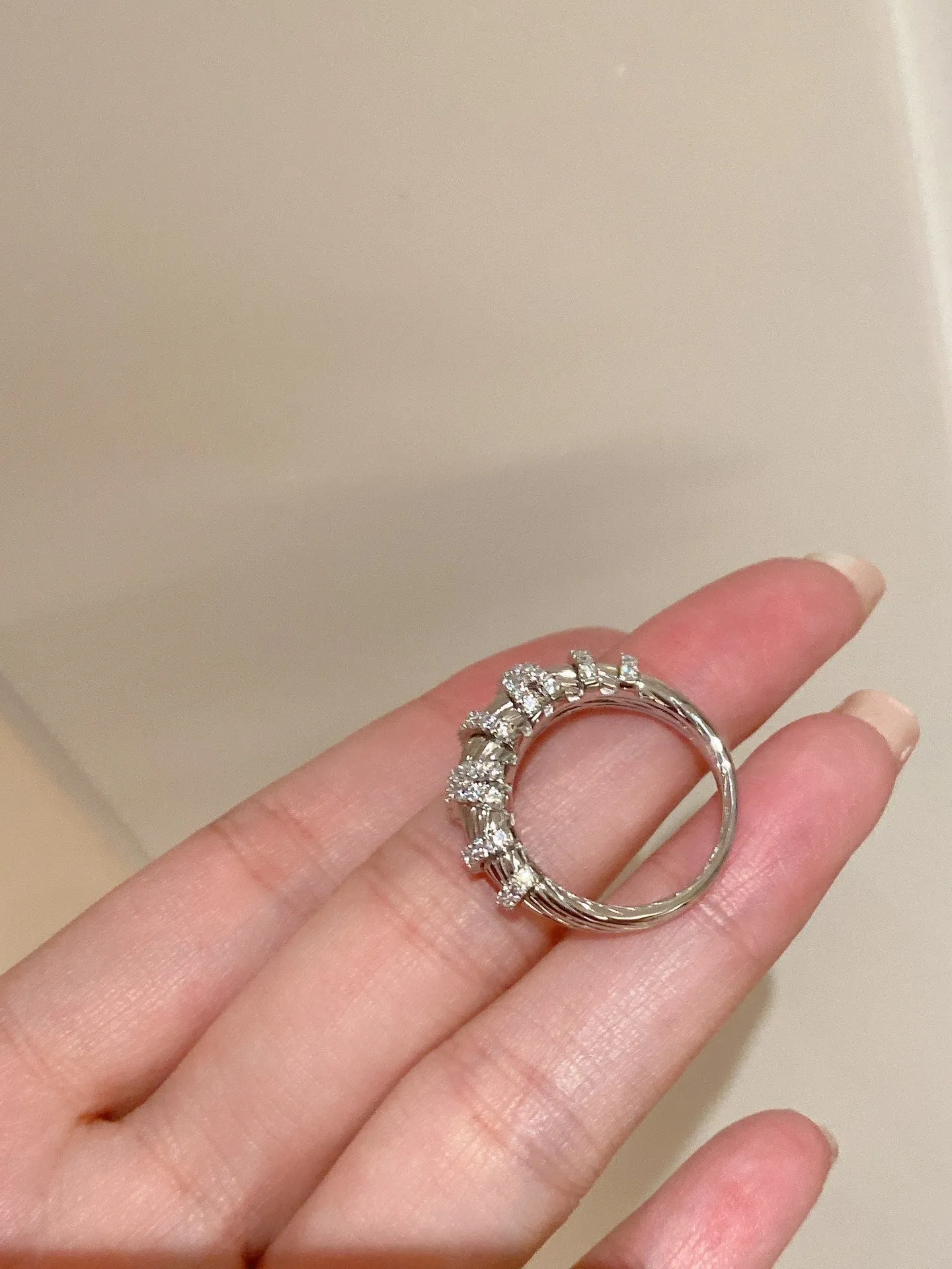 Vintage Striped Twist Diamond Ring