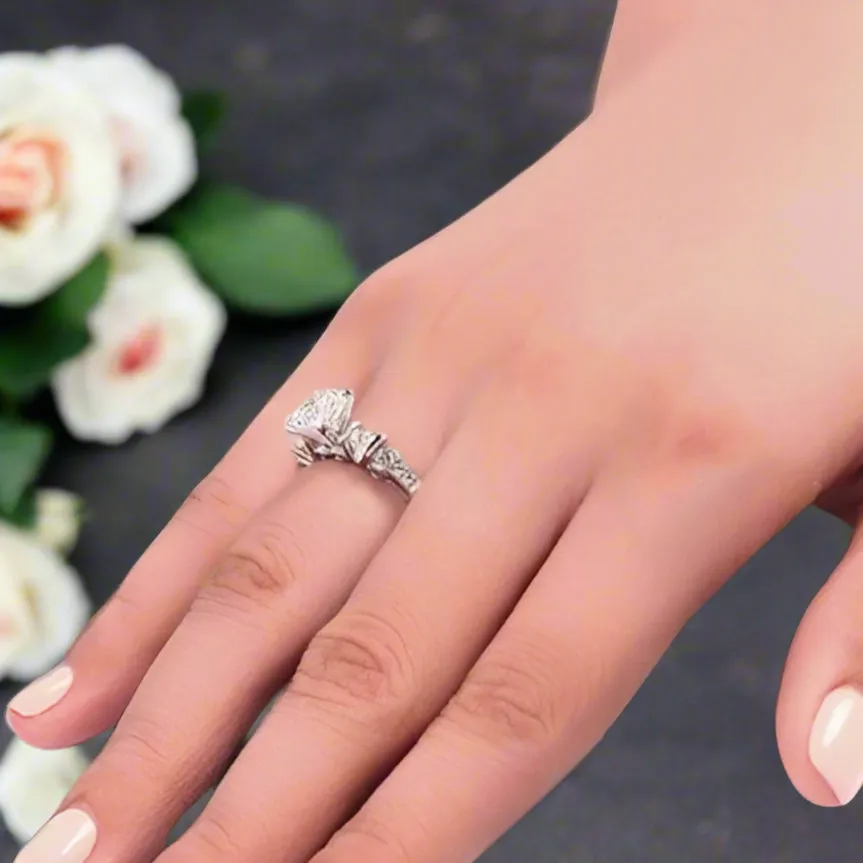 Vintage Style 1.25 ct Diamond Engagement Ring