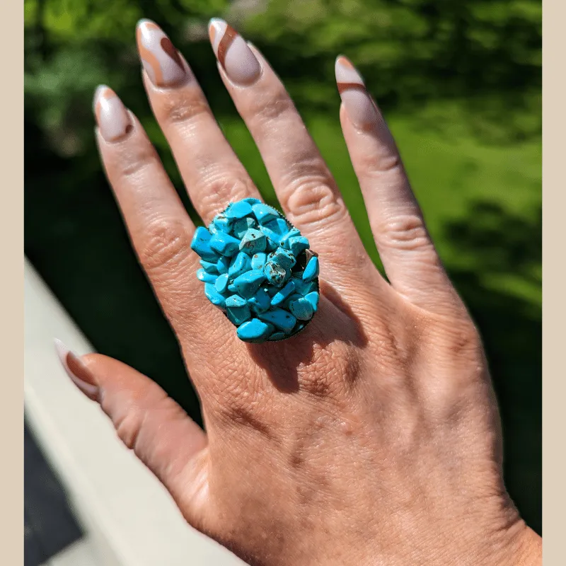 Vintage - Turquoise Chip Ring