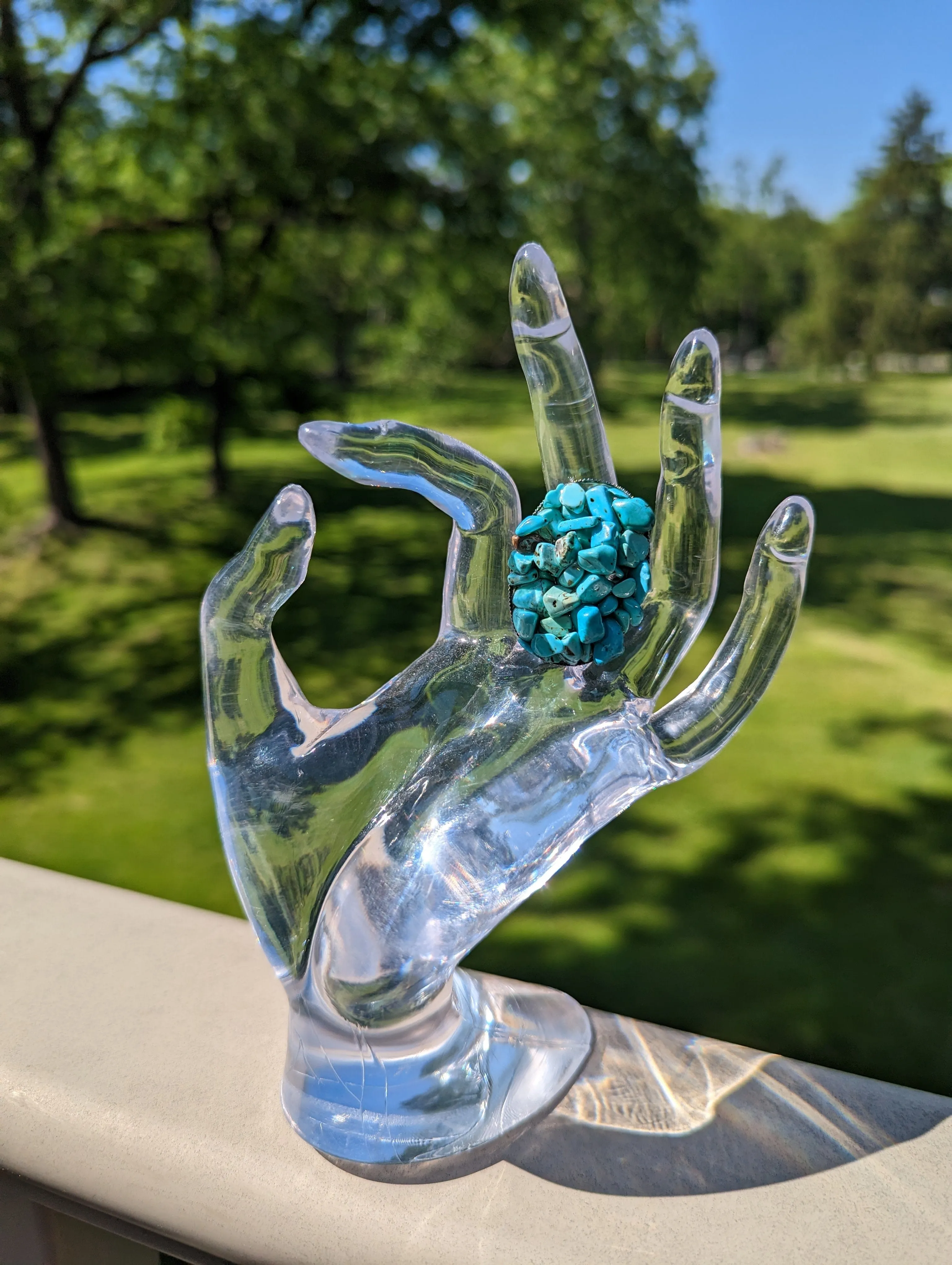 Vintage - Turquoise Chip Ring