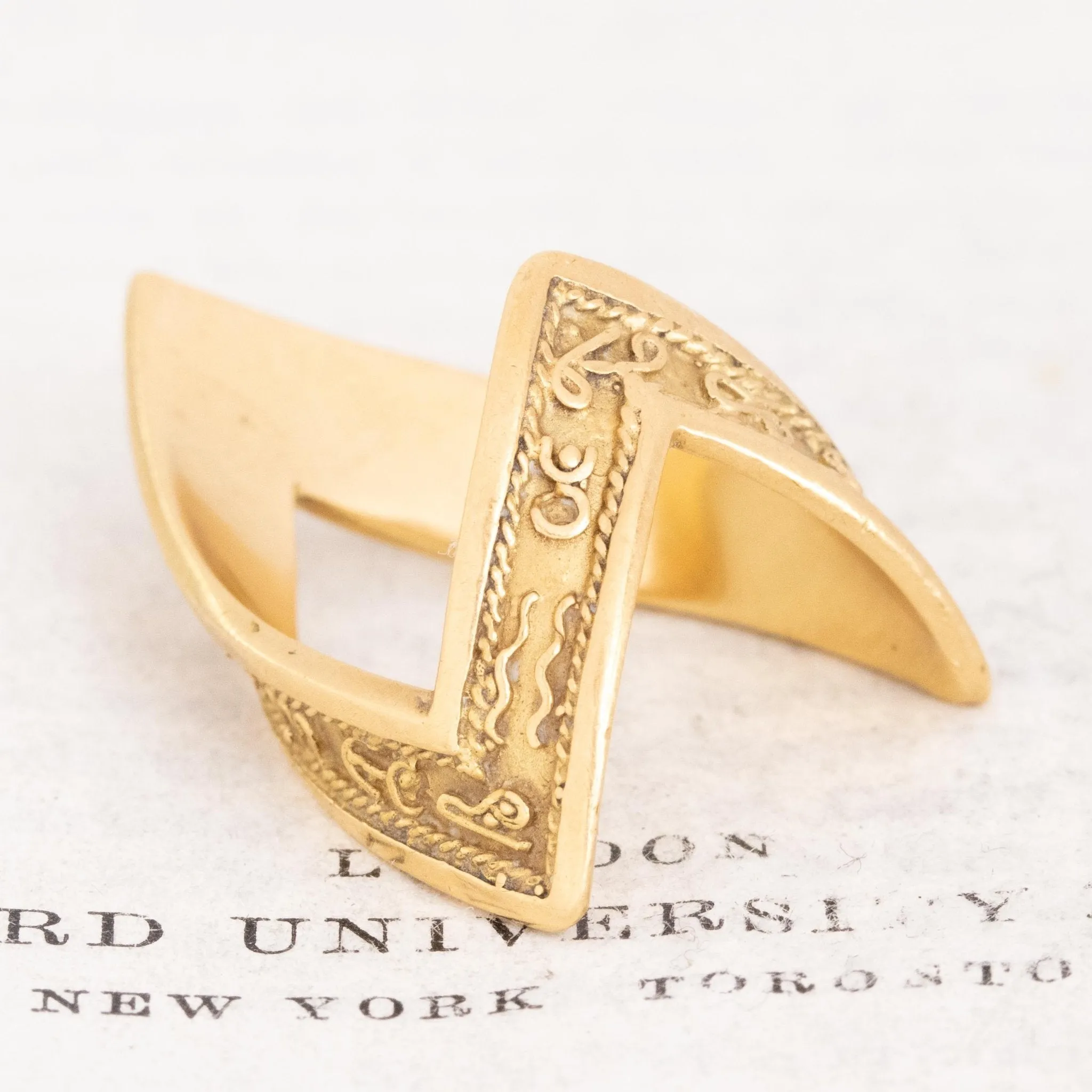 Vintage Zodiac V Ring