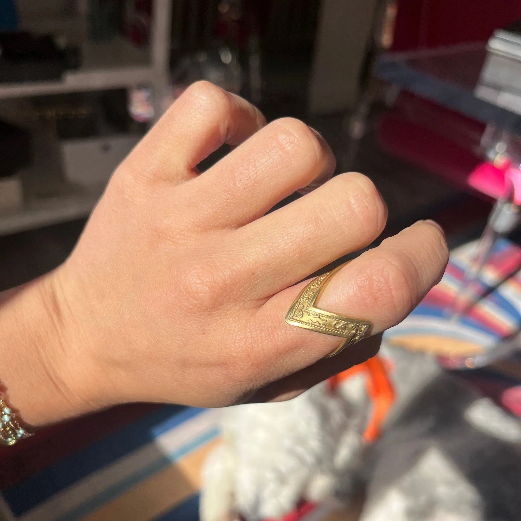 Vintage Zodiac V Ring