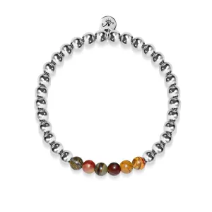 Wild | Silver | Red Picasso Jasper | Gemstone Expression Bracelet