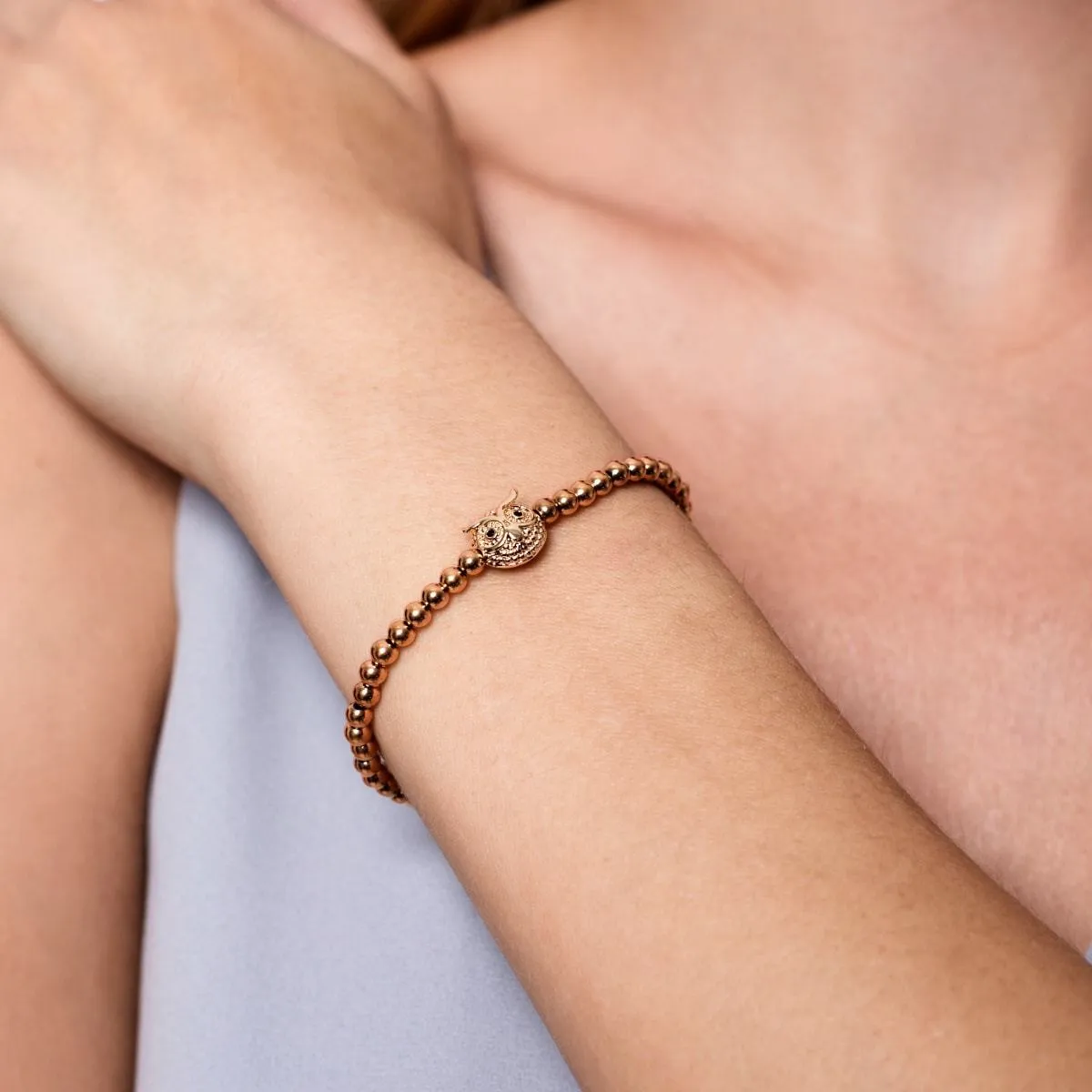 Wisdom | 18k Rose Gold | Crystal Night Owl