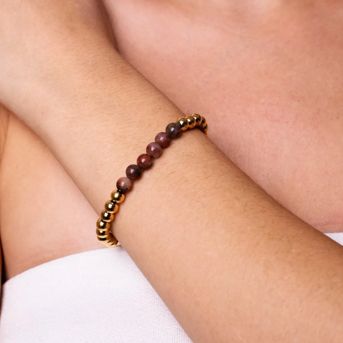 Wistful | 18k Gold | Breciated Jasper | Gemstone Expression Bracelet