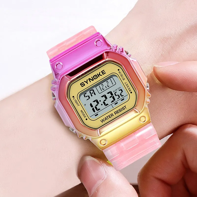 Women's Gradient Color LED Sports Watches