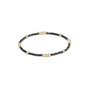 Worthy Pattern Gemstone & Gold Bead 2MM Bracelet