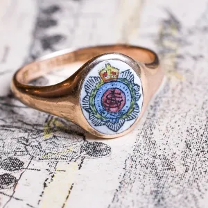 WW1 Enamel Army Service Corps Signet Ring