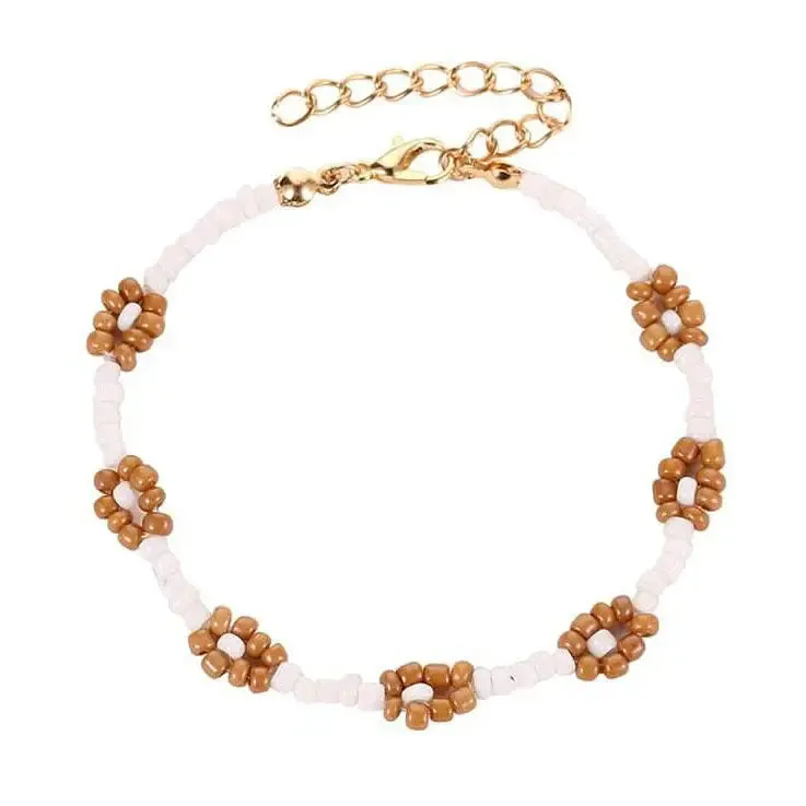 Y2K Floral Beaded Bracelets with Elastic Cord for Easy Wear