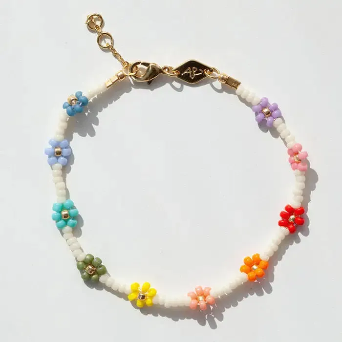Y2K Floral Beaded Bracelets with Elastic Cord for Easy Wear