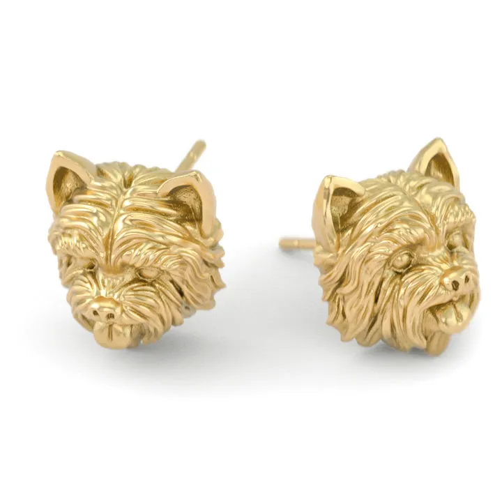 Yorkshire Terrier Puppy Face Earring Studs