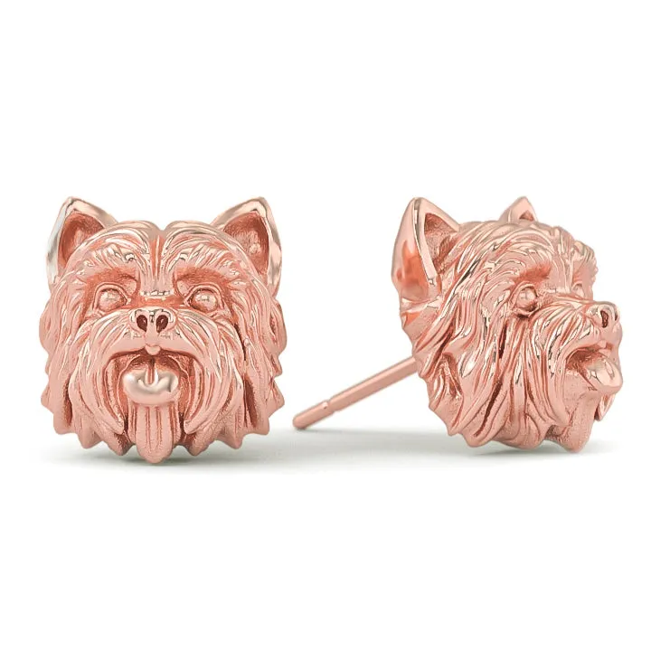 Yorkshire Terrier Puppy Face Earring Studs