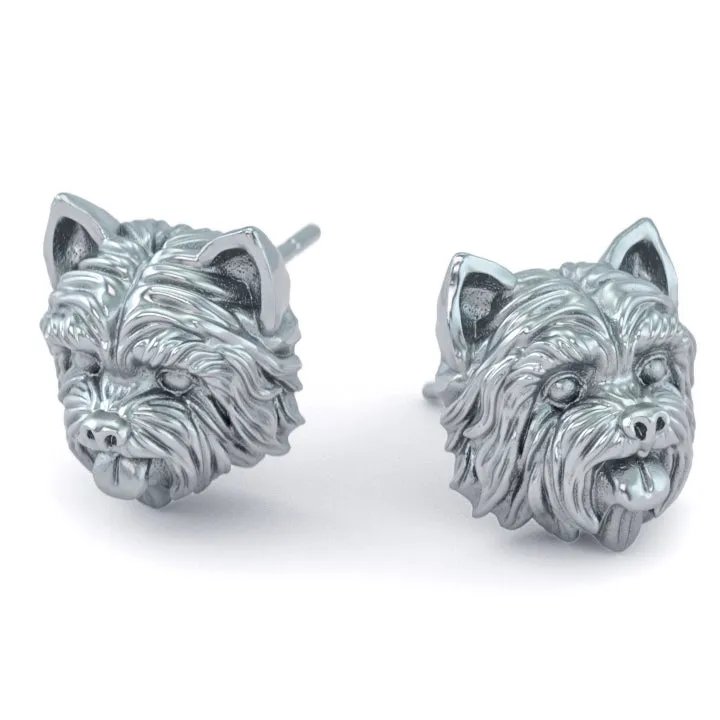 Yorkshire Terrier Puppy Face Earring Studs