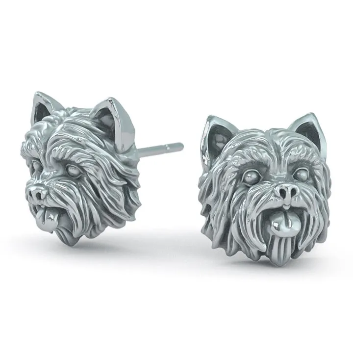 Yorkshire Terrier Puppy Face Earring Studs